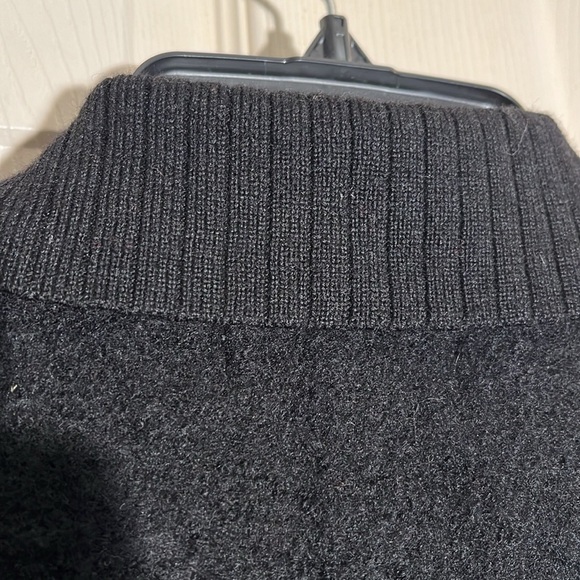 Evan-Picone-M-black-100% Laine wool, Collar button-down cardigan, ribbed details - Picture 4 of 11